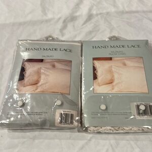 Hand Made Lace Vintage 90's Salzburg Pillow Case 1 Pair Standard